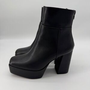 Chinese Laundry Norra Black Platform Chunky Heel Ankle Boots 8.5‎